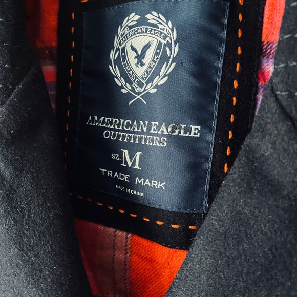 American Eagle Outfitters Navy Blue Wool Pea Coat - Picture 5 of 8